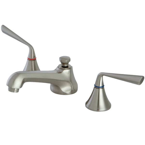 Kingston Brass KS4478ZL 8" Widespread Bathroom Faucet, Brushed Nickel KS4478ZL - main